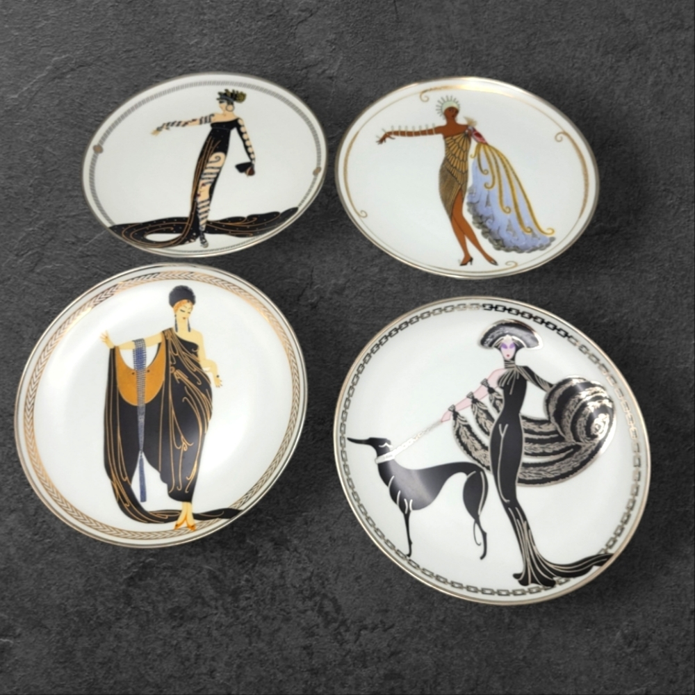 ECU House of Erte Limited Edition Plates Art Deco Tribute Franklin Mint Set